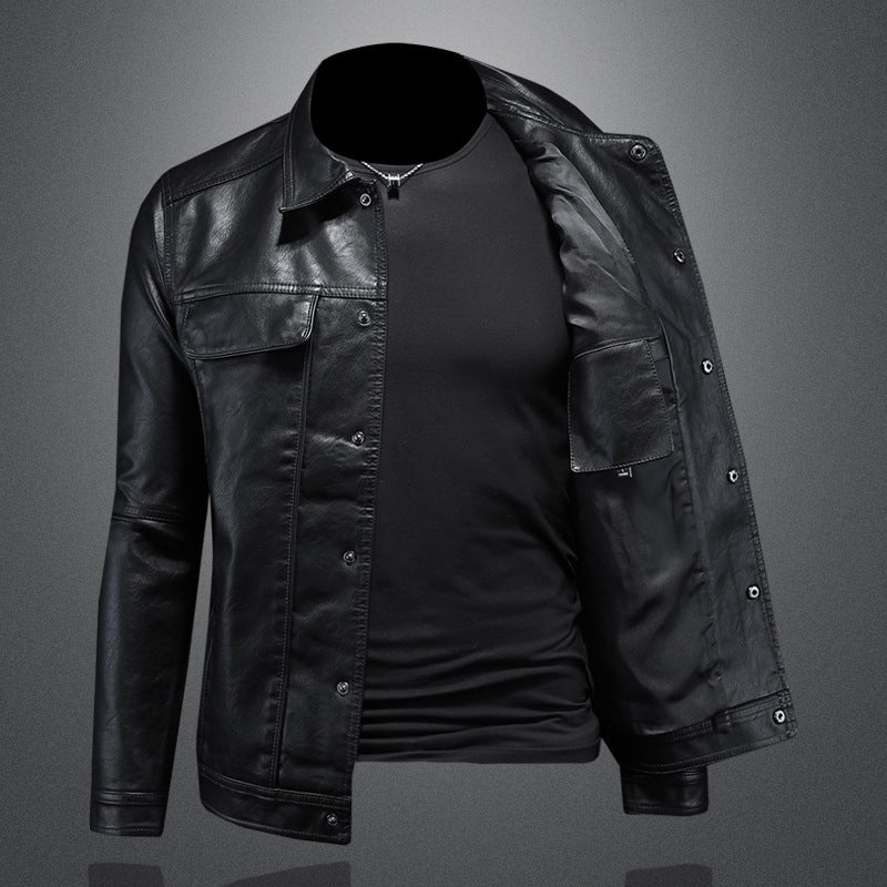 Men's Slim PU Leather Jacket