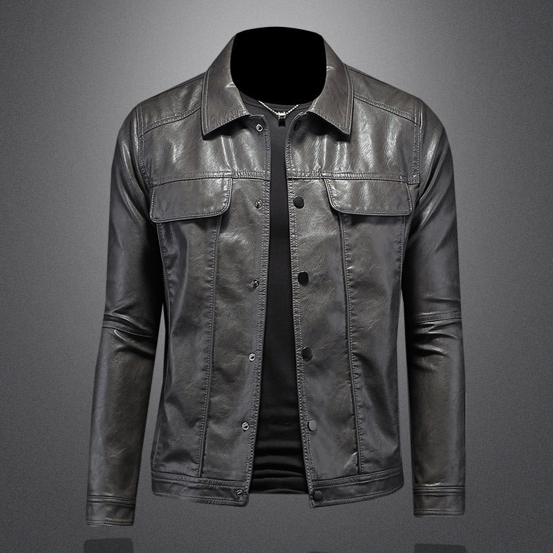 Men's Slim PU Leather Jacket