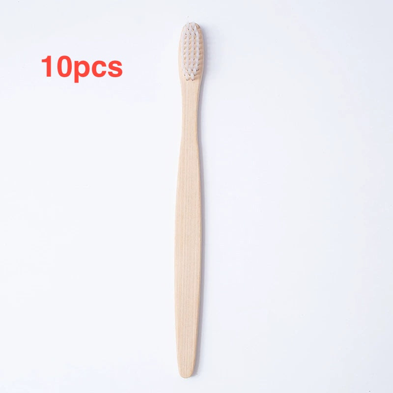 Flat bamboo charcoal soft-bristled toothbrush