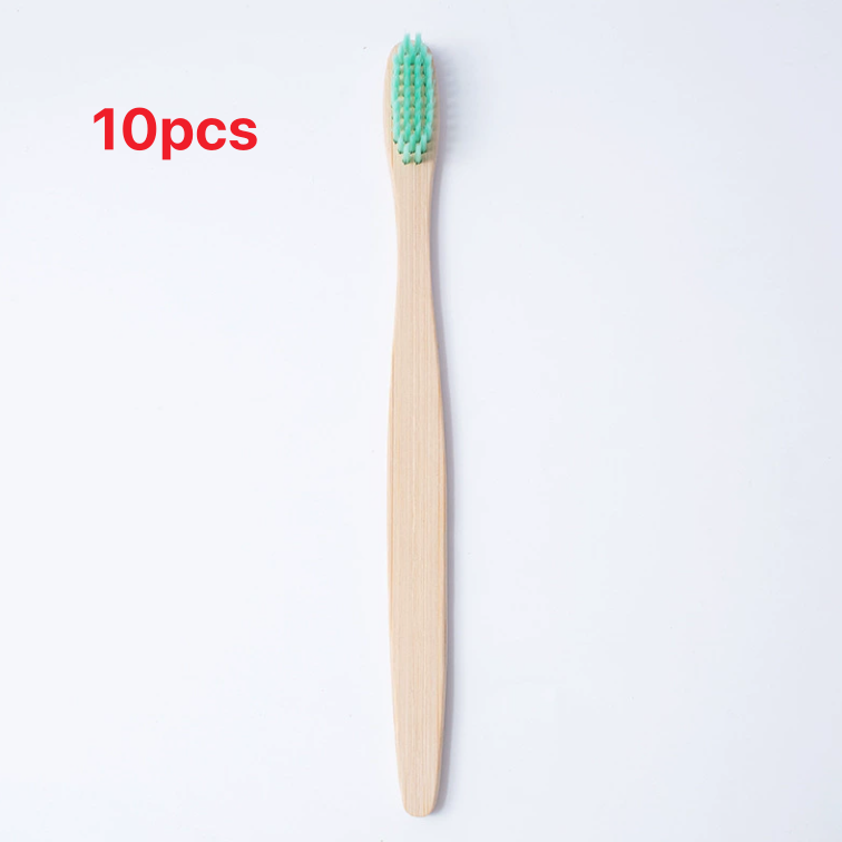 Flat bamboo charcoal soft-bristled toothbrush