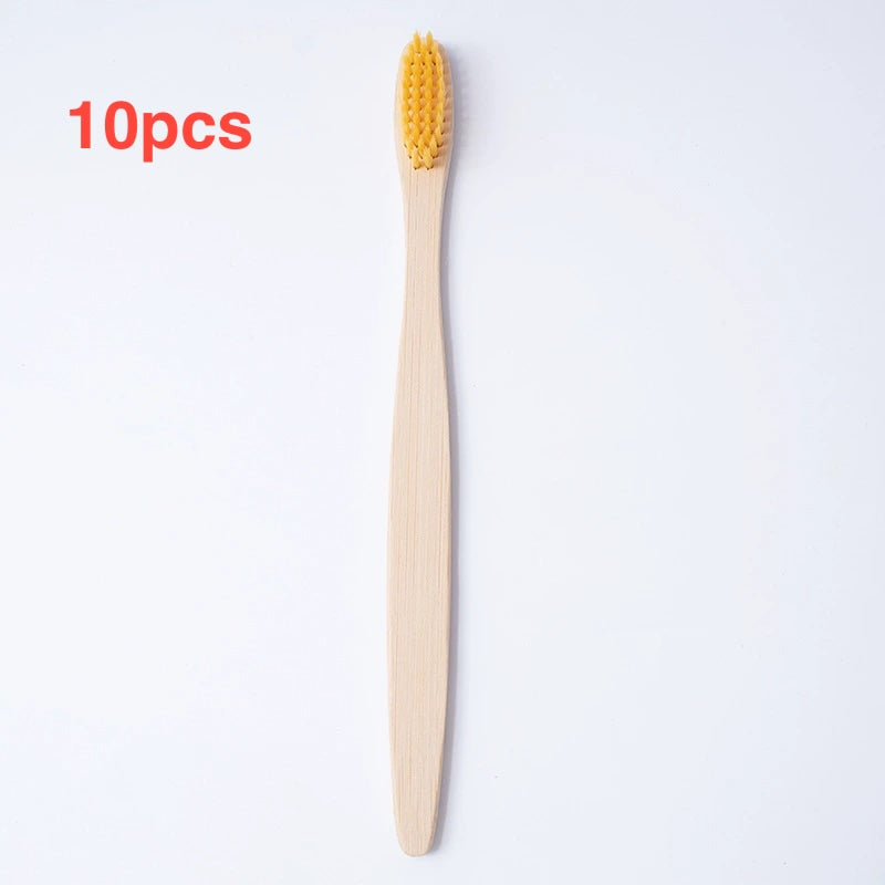 Flat bamboo charcoal soft-bristled toothbrush