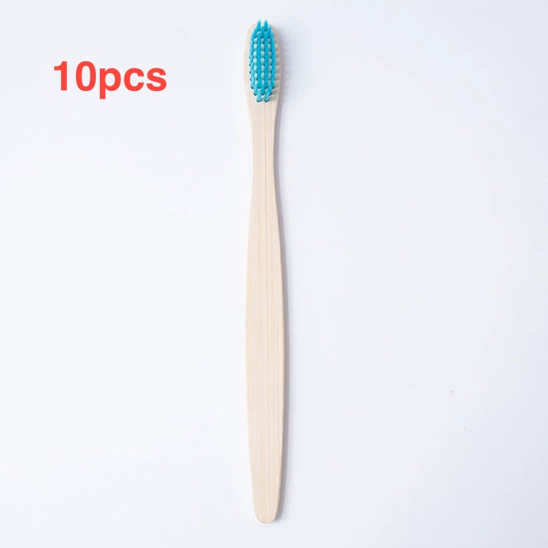 Flat bamboo charcoal soft-bristled toothbrush