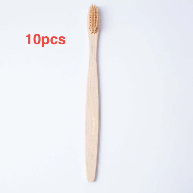 Flat bamboo charcoal soft-bristled toothbrush