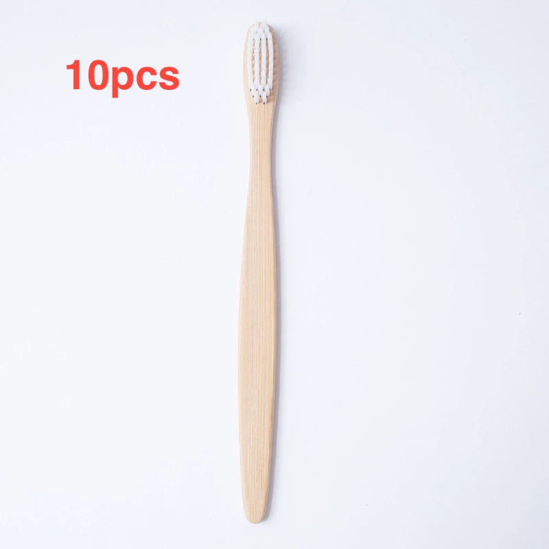 Flat bamboo charcoal soft-bristled toothbrush